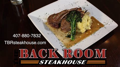 The back room steakhouse - Magical Dining was a Great Deal! - Back Room Steakhouse. United States ; Florida (FL) Central Florida ; Apopka ; Apopka Restaurants ; Back Room Steakhouse; Search “Magical Dining was a Great Deal!” Review of Back Room Steakhouse. 139 photos. Back Room Steakhouse . 1418 Rock Springs Rd, Apopka, FL 32712-2306 +1 …